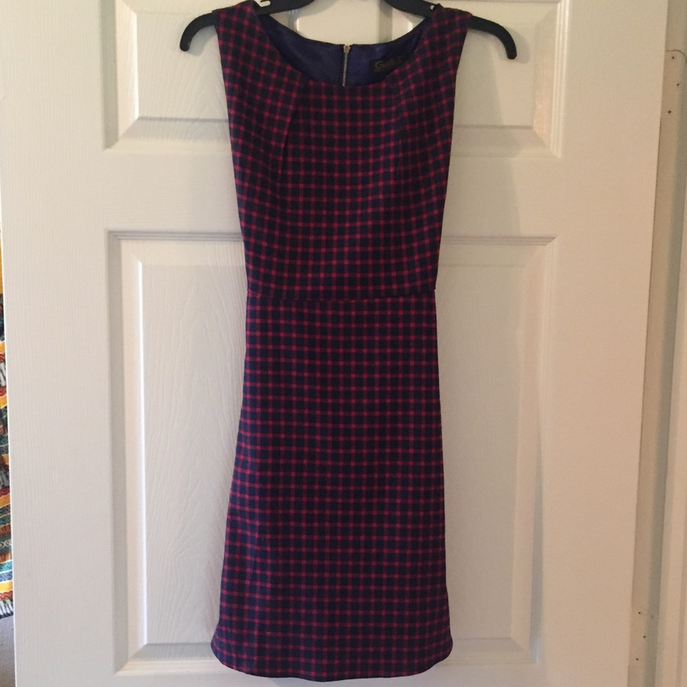 Navy & Red checkered dress from London